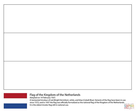 netherlands flag colouring in